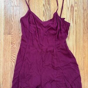 American Eagle Outfitters Maroon Jumpsuit